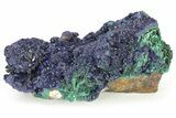 Sparkling Azurite Crystals on Fibrous Malachite - China #236686-1